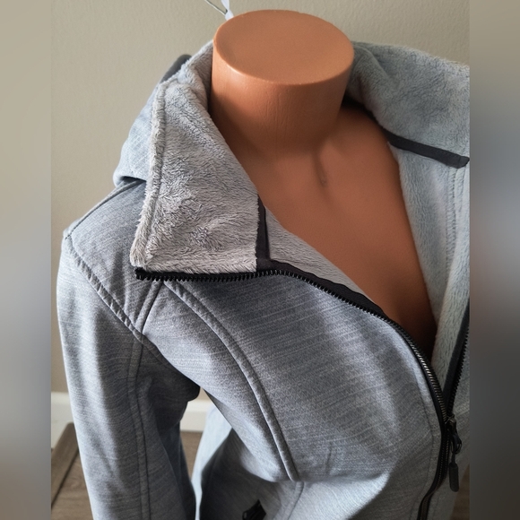 Light Blue Utility Jacket with Fitted Style and Stand-Up Collar - Picture 8 of 14